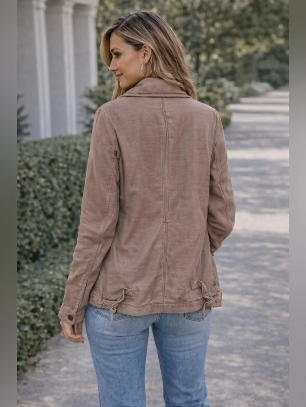 Free People slouchy bomber zip up & button jacket
